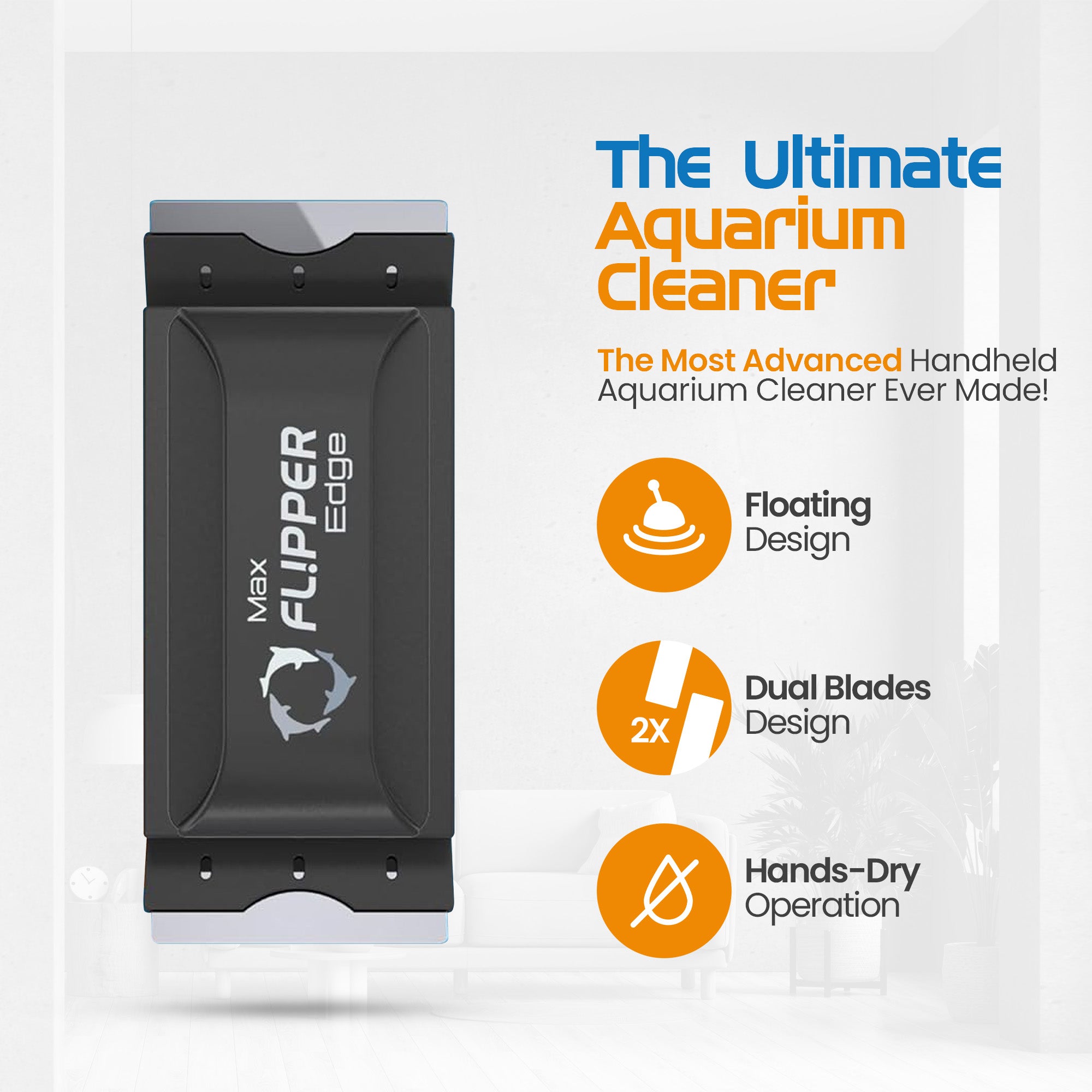 Flipper Edge 2 in 1 Floating Magnetic Aquarium Algae Cleaner (MAX
