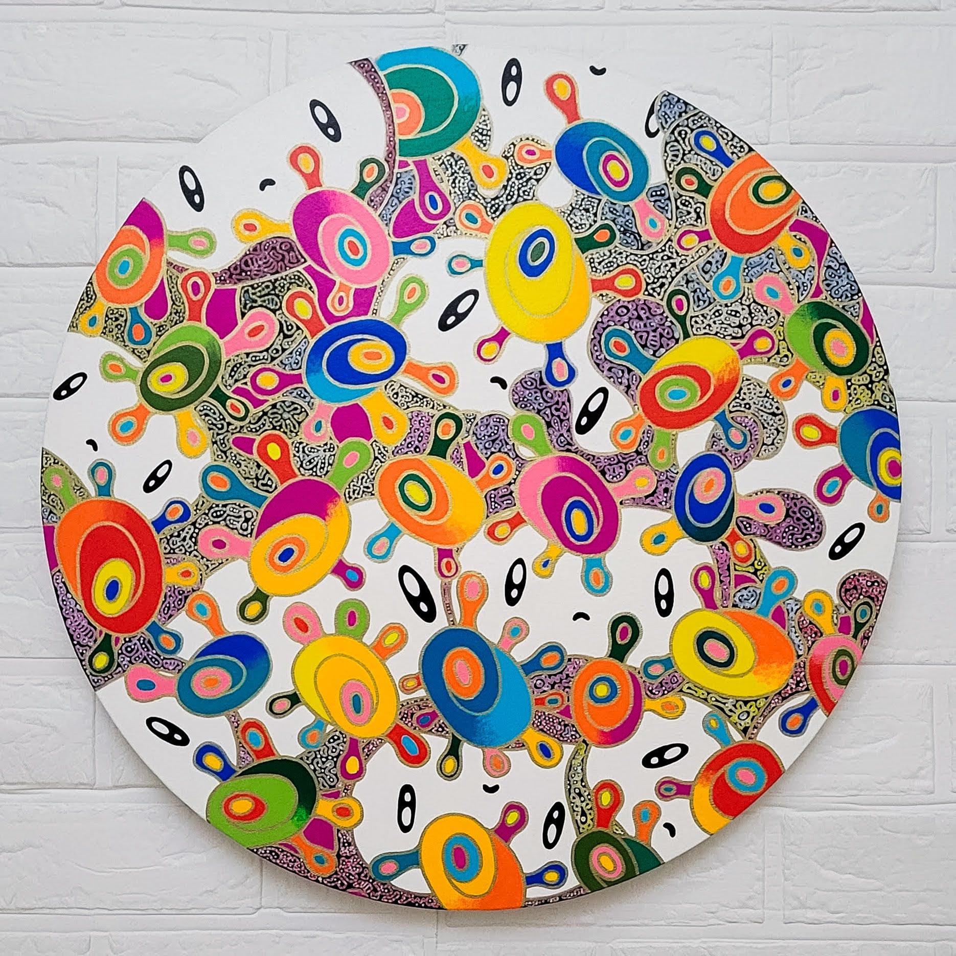 ☆鈴木哲也☆丸型(500×500mm)アクリル原画1点物☆送料無料#0030 【公式