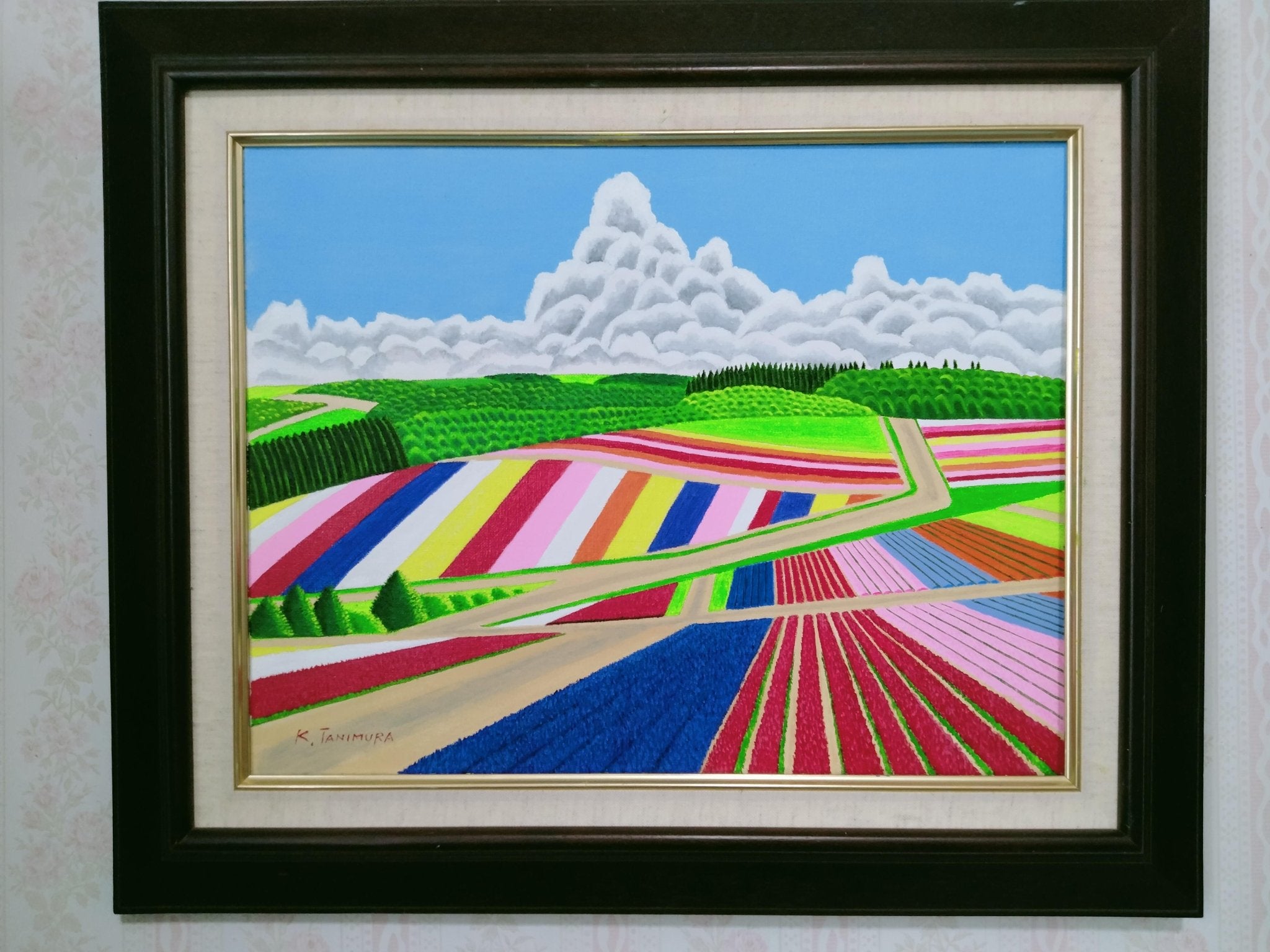 ☆新緑の美瑛・肉筆油彩画・F6キャンバス