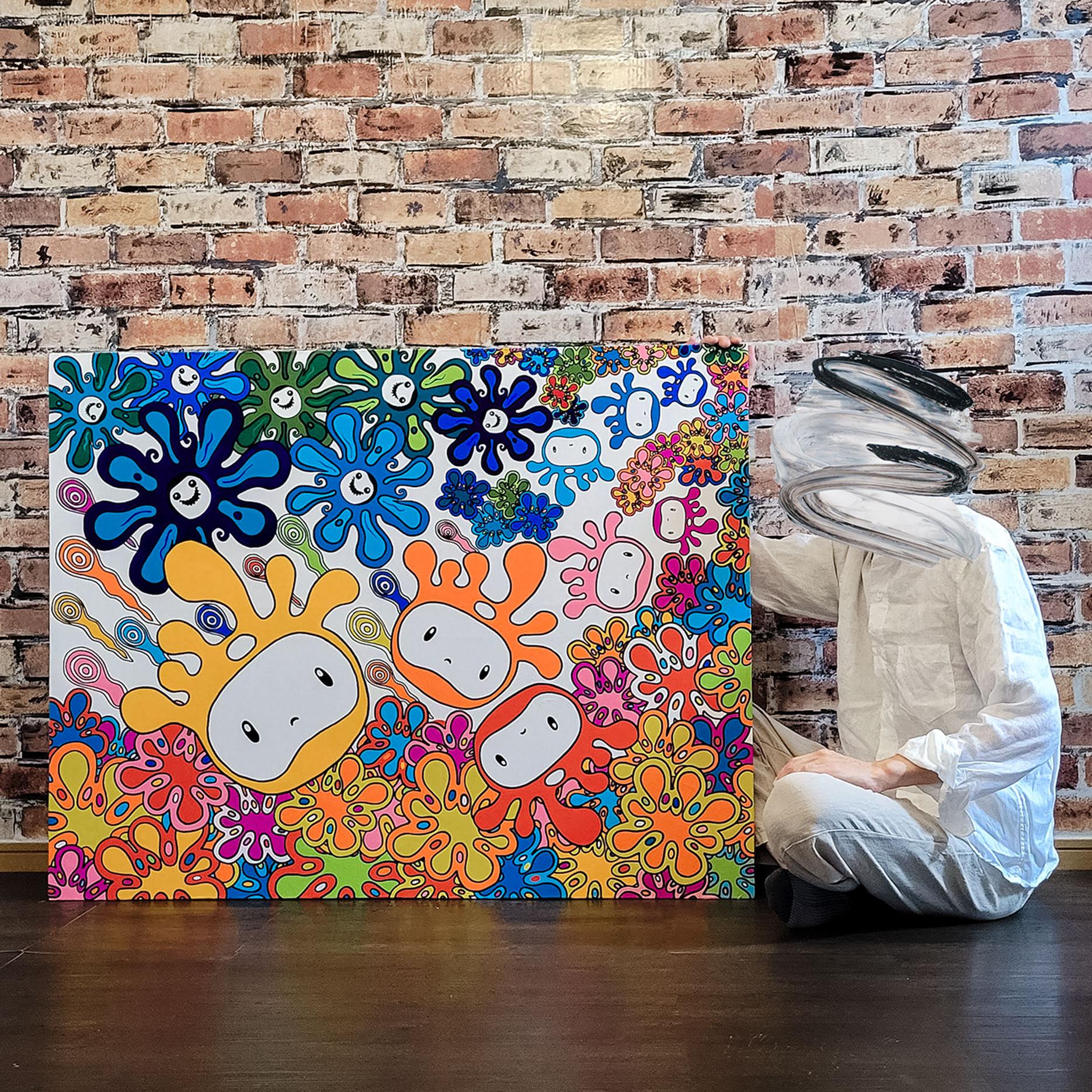 ☆画家 鈴木哲也☆合板(467×430mm)アクリル原画1点物☆送料