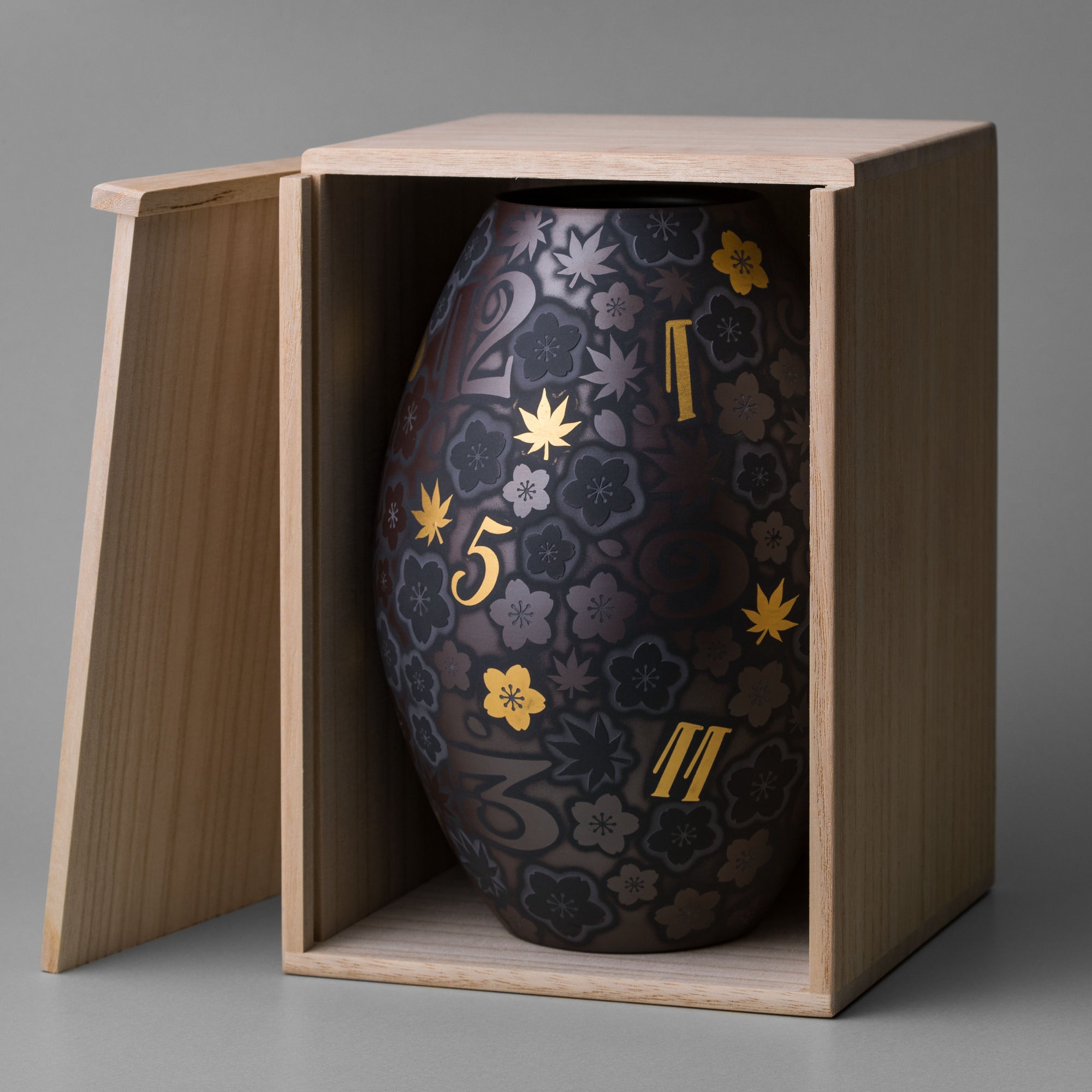 萬古輝彩鶴文壺、醉月窯、陶器、工芸品、古美術、花器、壺、飾り 萬古