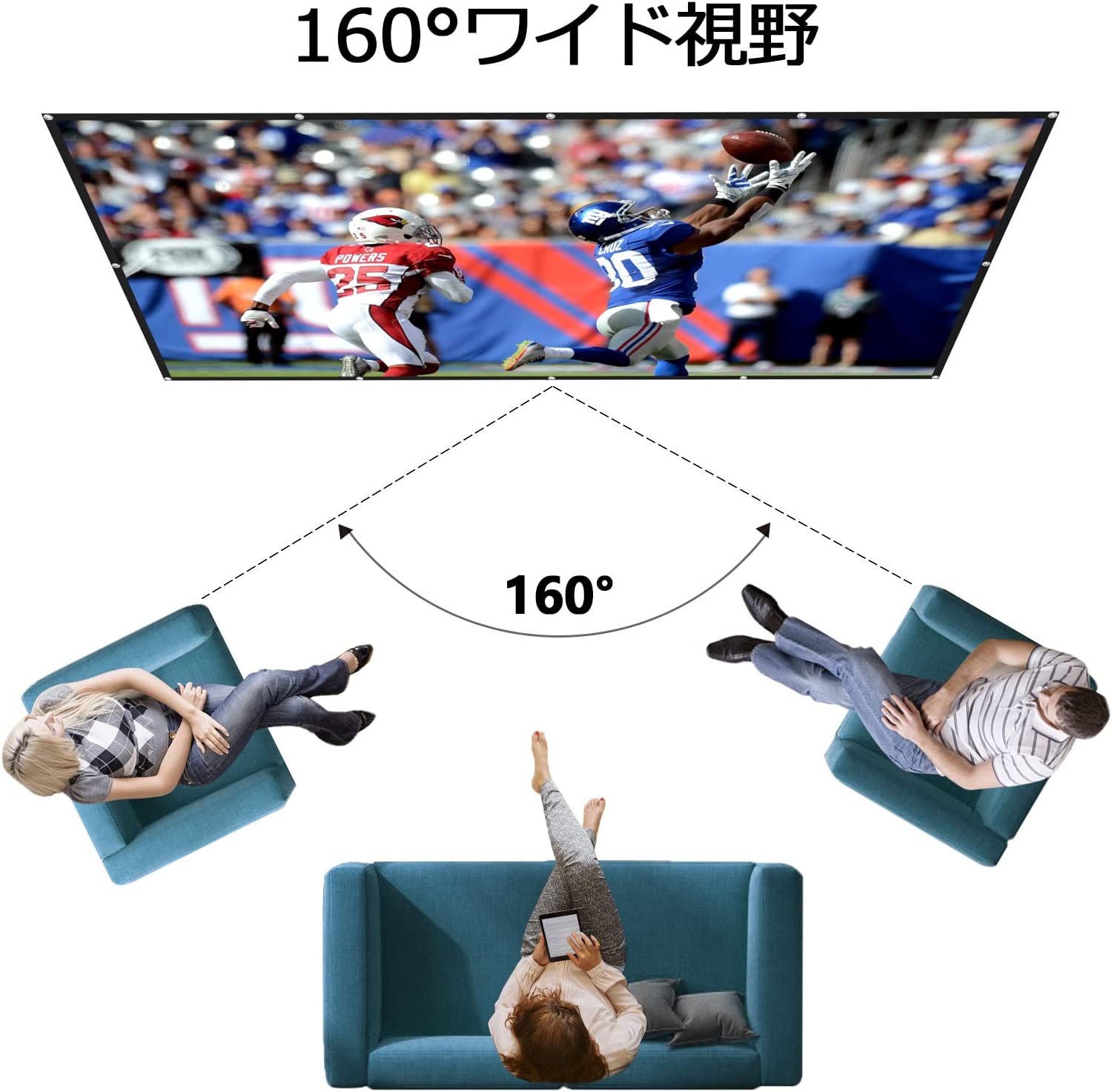 FUDONI プロジェクター スクリーン 120インチ プロジェクター WiFi