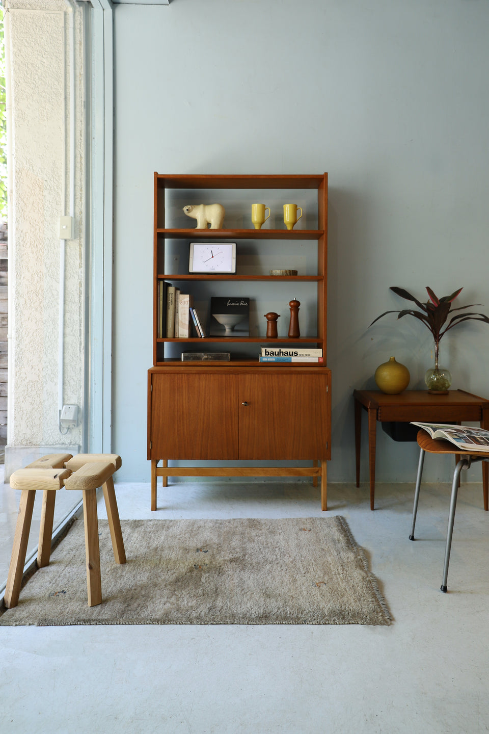 ドイツ 北欧ヴィンテージ オーク オープンシェルフ ブックシェルフ