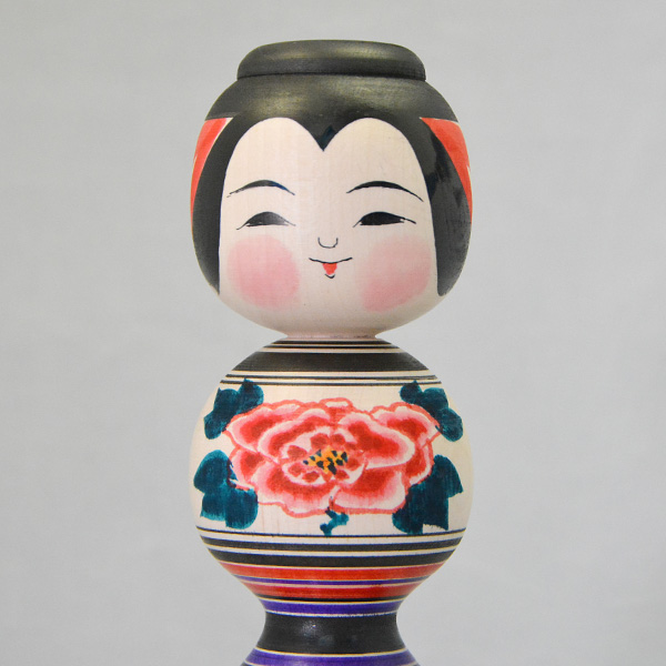伝統こけし（だるま絵・ぼかし花）6寸