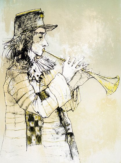 売約済 「ジャン.ジャンセン」黄色い服の女 リトグラフ ED/自筆サイン