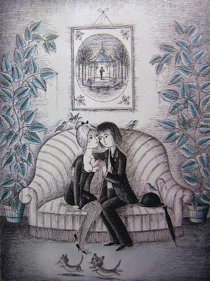 レイモンペイネ ハートのプレゼント 特大サイズリトグラフ サインあり