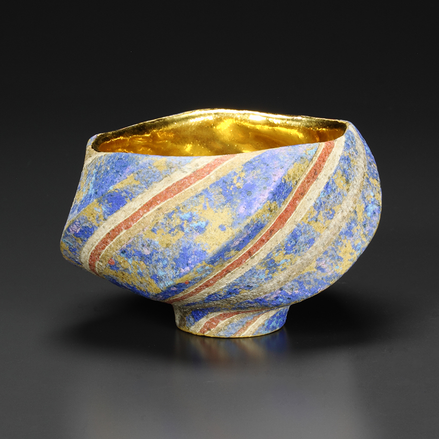 石山 哲也 象嵌金彩茶碗 (ITA0010 ) | ギャラリーラボ