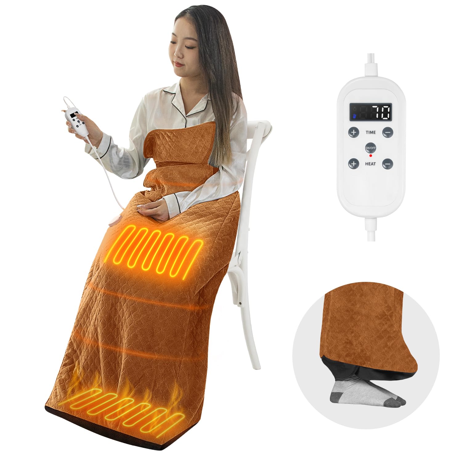 HiBox® 電気足温器 コンセント式 着るこたつ フットウォーマー Amazon