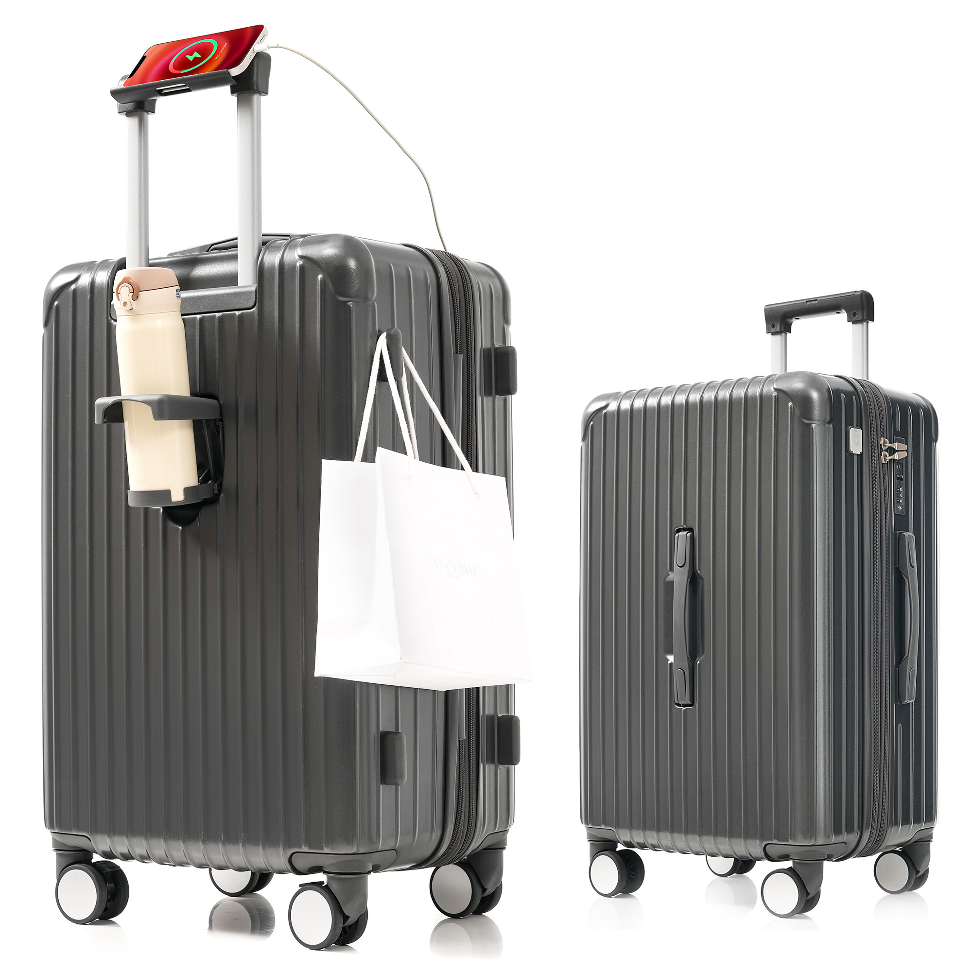 無印良品 ストッパー付き ハードキャリーケース 中型（60L） レッド