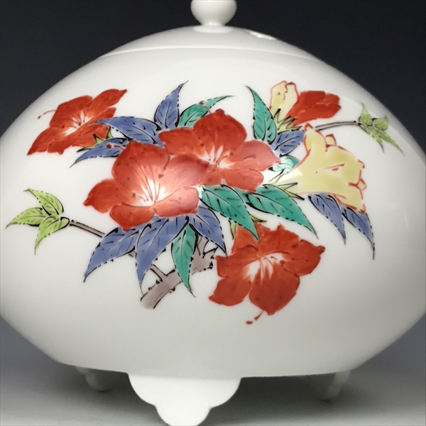 茶道具 香合 柿右衛門 錦牡丹