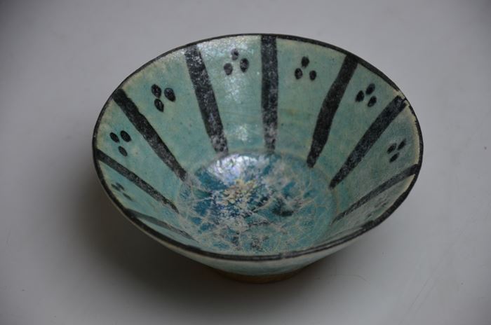 ペルシャ陶器 藍彩壷ペルシャ土器彩文土器古代土器須恵器古陶磁器