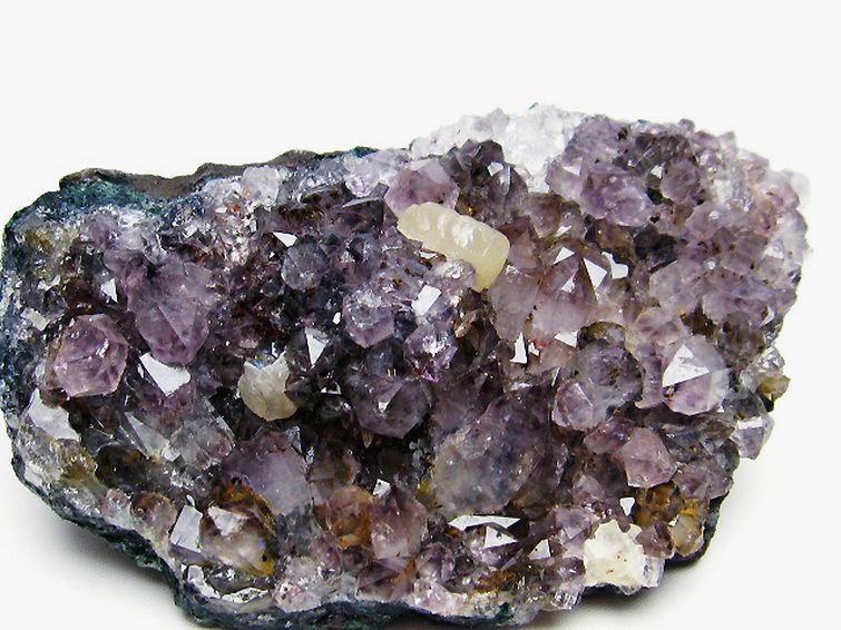 アメジストクラスター カルサイト共生[T749-4101]
