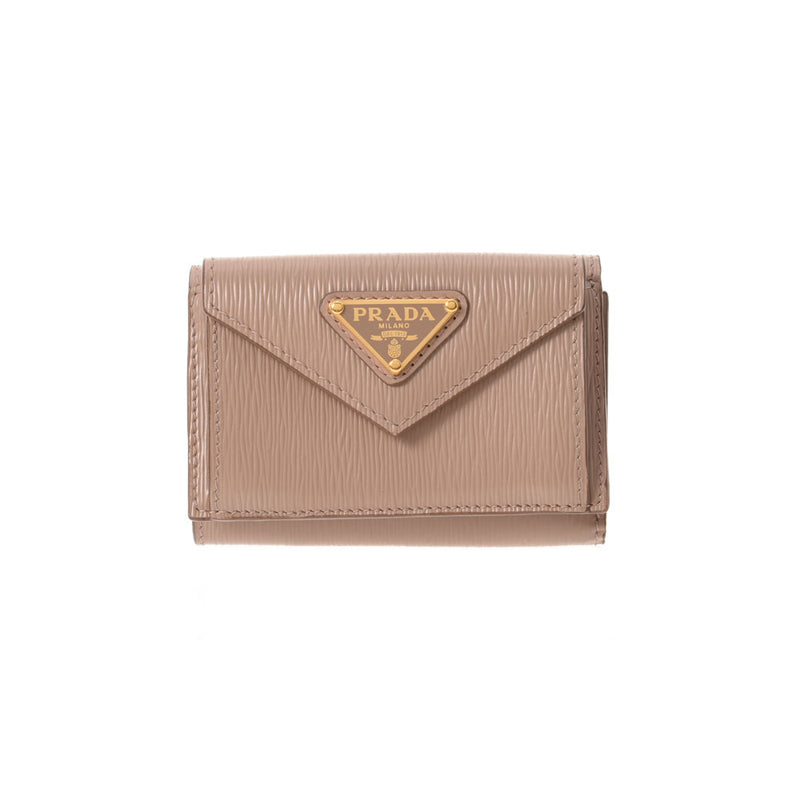PRADA ピンクベージュ 三つ折り財布 PRADAコンパクトピンクベージュ三