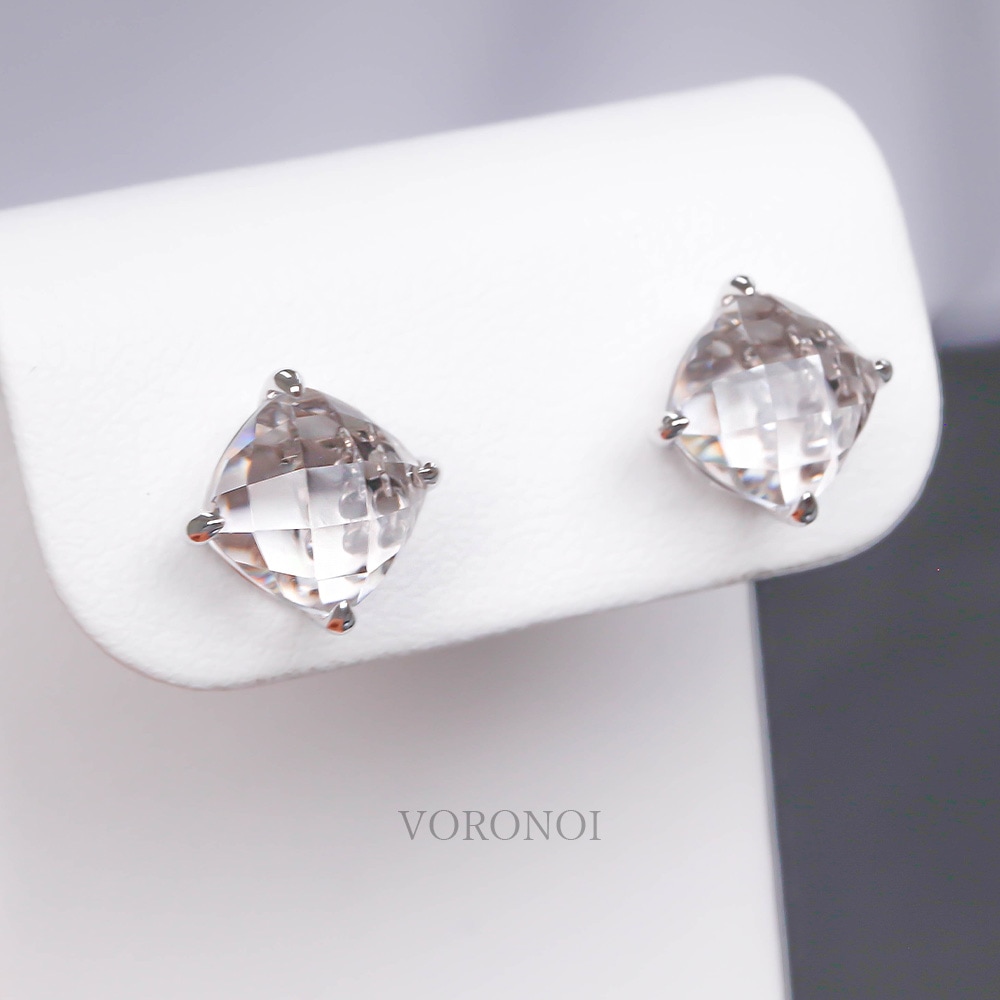 MINAMO - Chess - K10WG クリアクォーツ ピアス