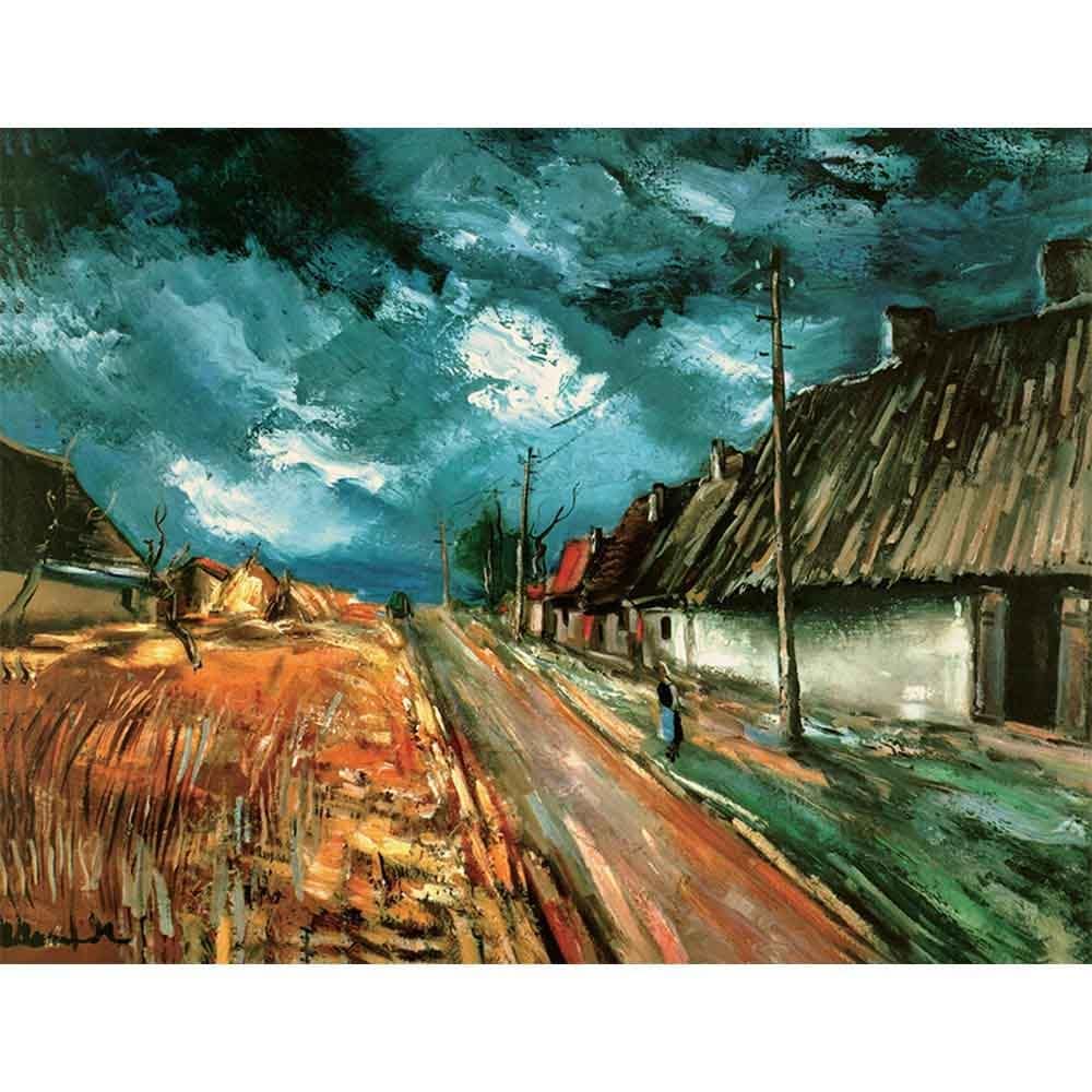 モーリス・ヴラマンク【村の教会 】Vlaminck 模写油彩画 F6サイズ