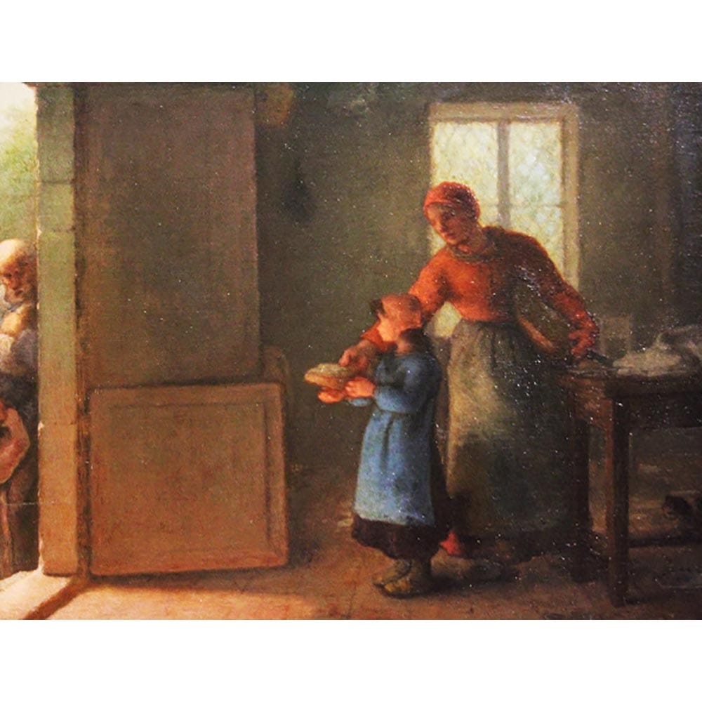 美品 ジャン=フランソワ・ミレ-晩鐘 絵画 複製画 高級額装 47×57 美品