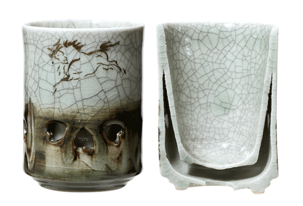 大堀相馬焼 松永窯 二重湯呑み(2.8寸) | 産地,福島県-大堀相馬焼 | 縁