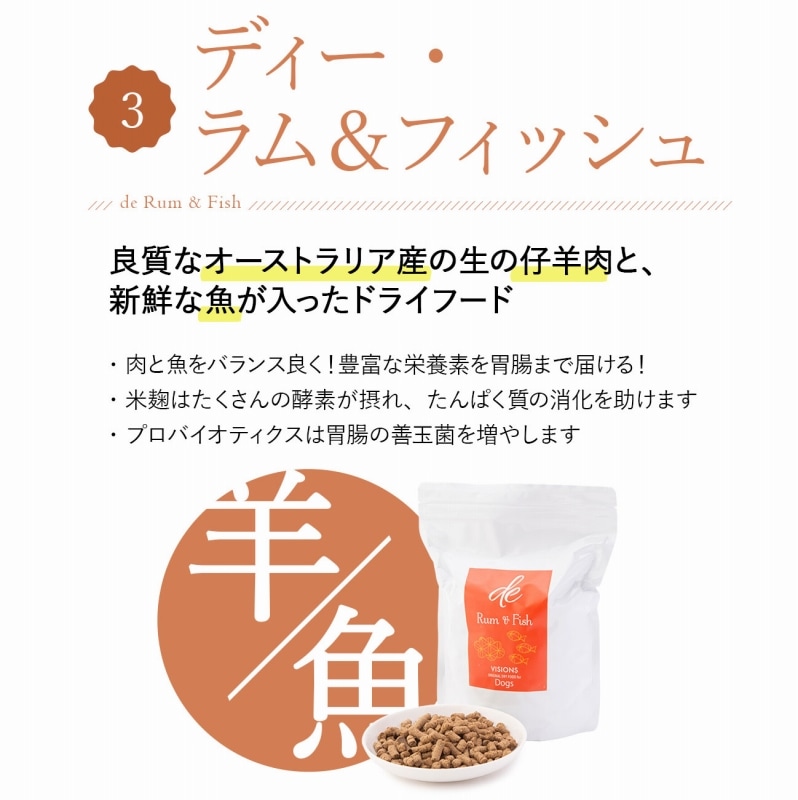 VISIONSオリジナル ドッグフード（ドライ） 4種 お試しセット 【送料