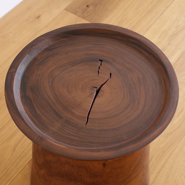 サイドテーブル EM 丸テーブル 円形 モンキーポッド 無垢材 【SENSO de
