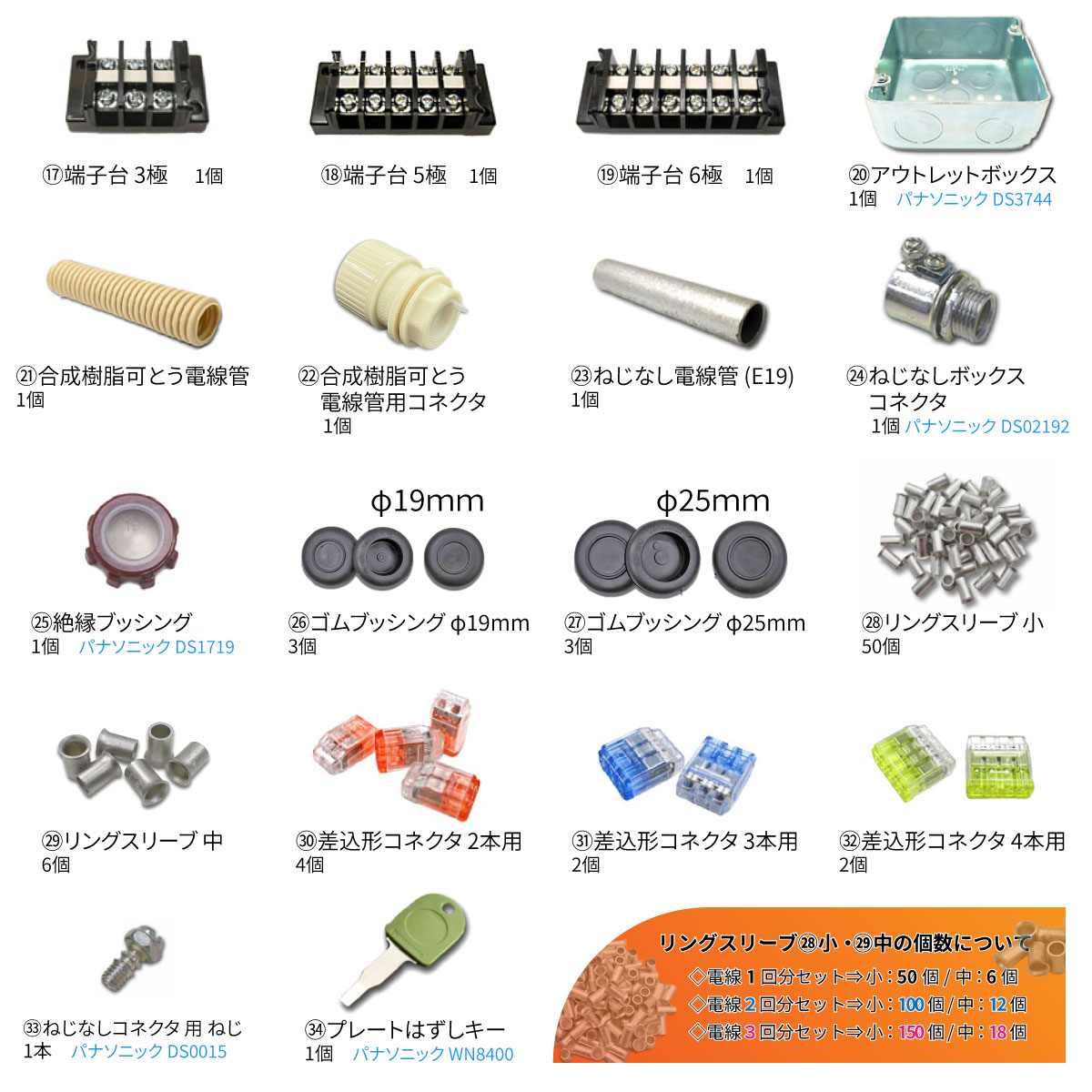 第二種電気工事士 電線1回分と器具のセット 2026年版 モズシリーズ