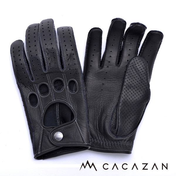 カカザン ドライビンググローブ CACAZAN DDR-060 ブラック シルバー