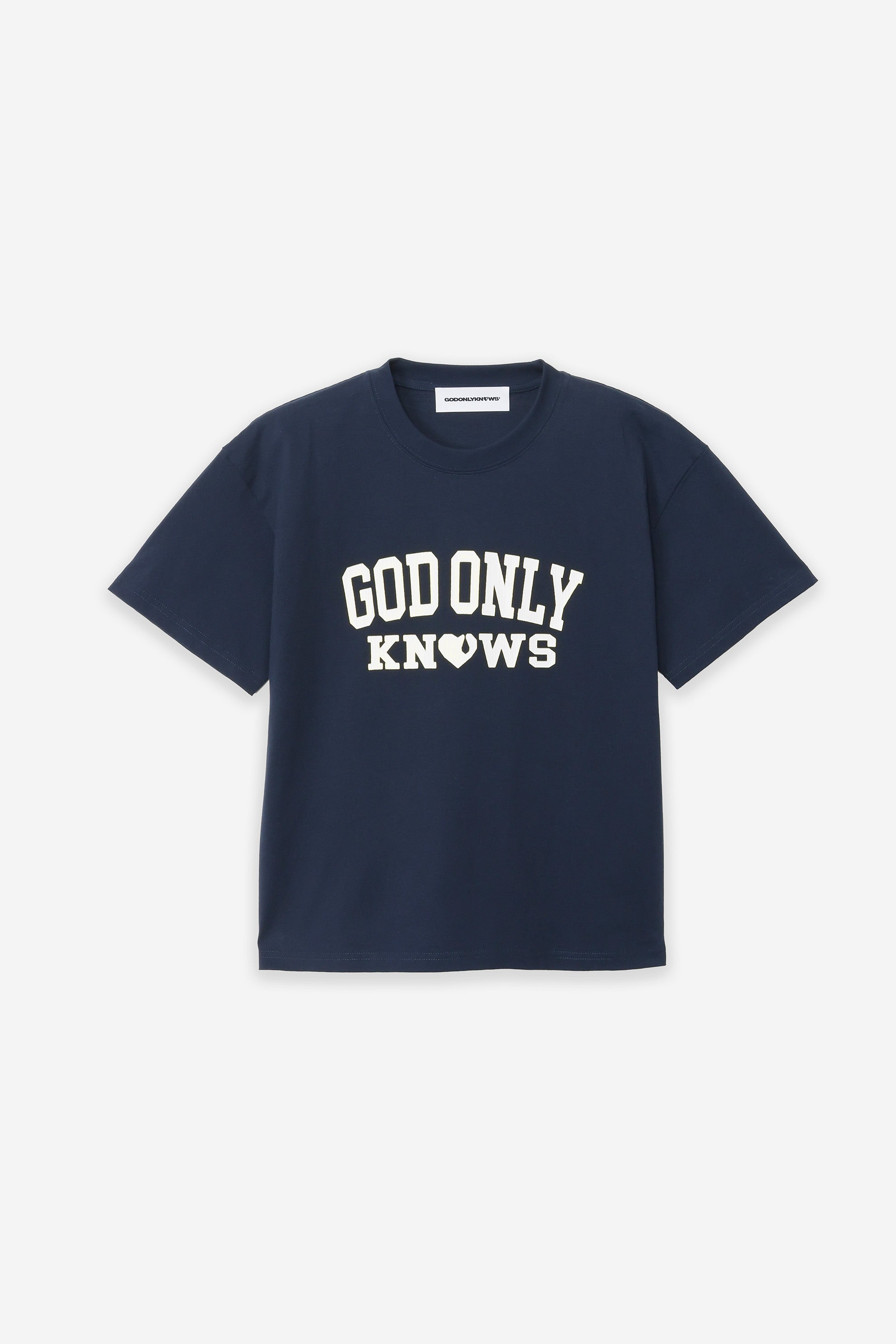 ミュージシャン GOD ONLY KNOWS COLLEGE LOGO T-SHIRT ミュージシャン