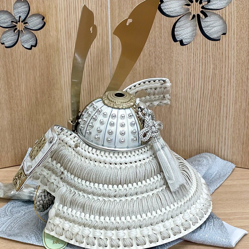 横幅38cm｜収納 長瀬兜 青｜五月人形 しなやかな亜麻色(あまいろ)が