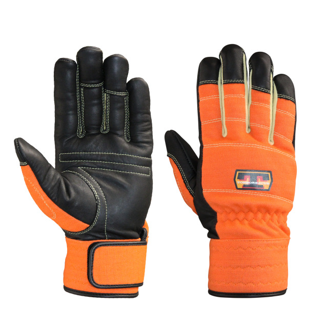 トンボレスキュー 耐切創手袋 アラミド繊維 手のひら革 拳アラミド