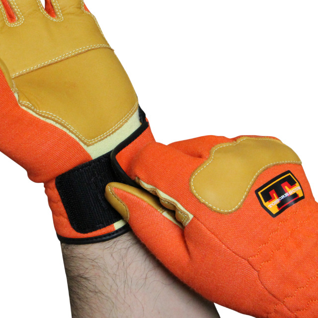 トンボレスキュー 耐切創手袋 防火手袋 アラミド繊維 牛革 拳革補強