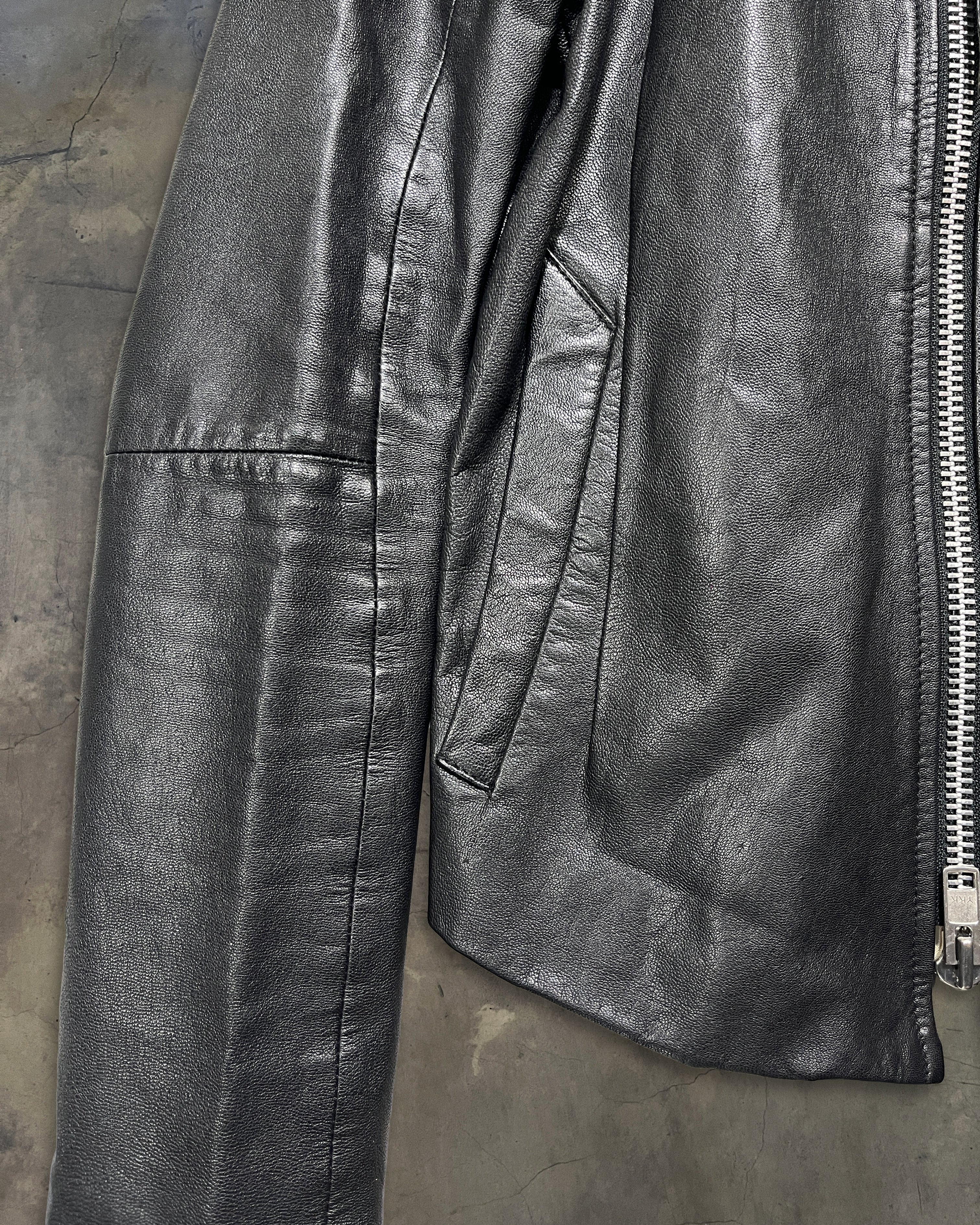 EKAM LAMB LEATHER INTARSIA JACKET – glam archive