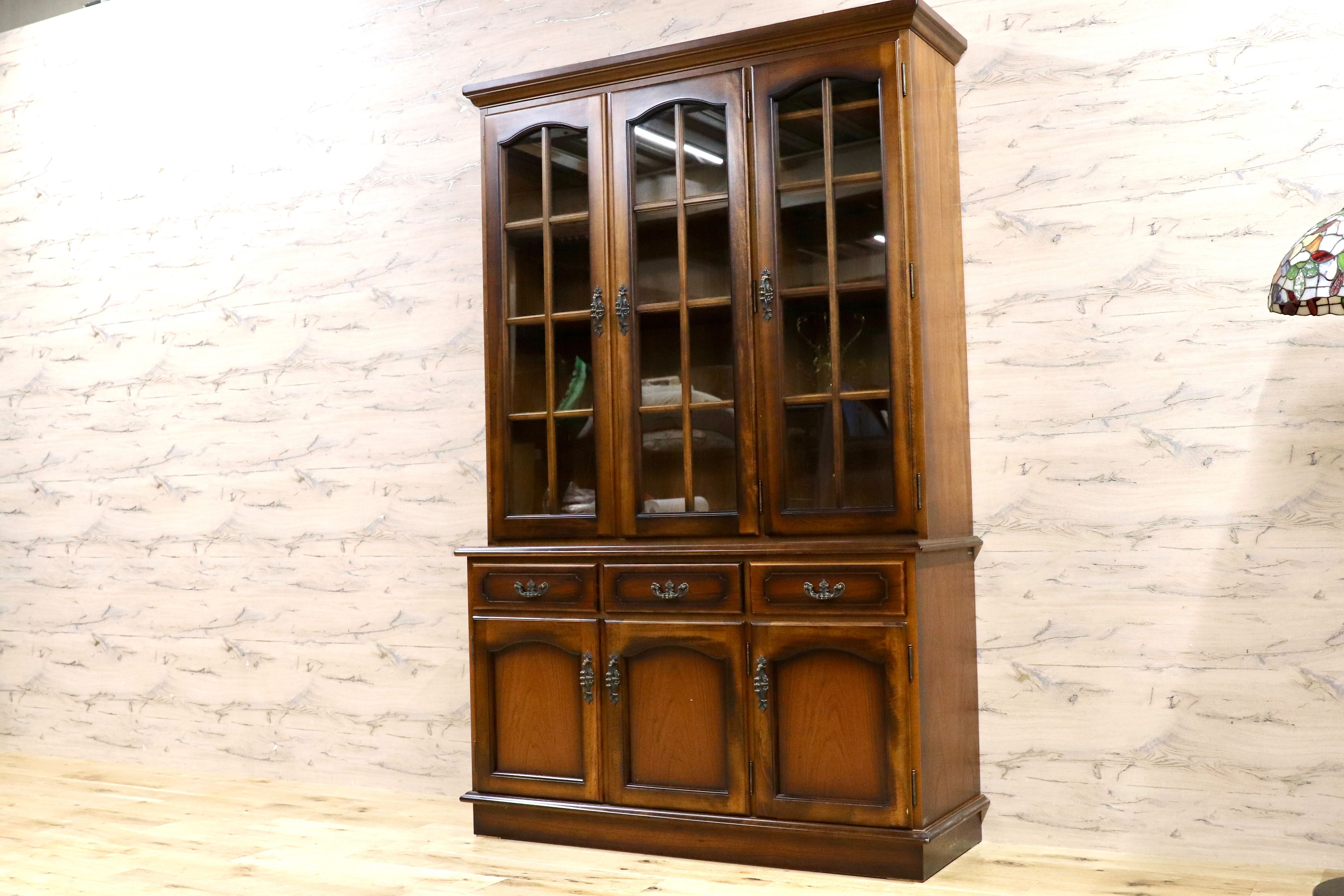 カリモク家具 KARIMOKU コロニアル コーナーキャビネット ガラス