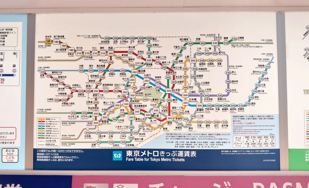 和光市 - 駅の運賃表