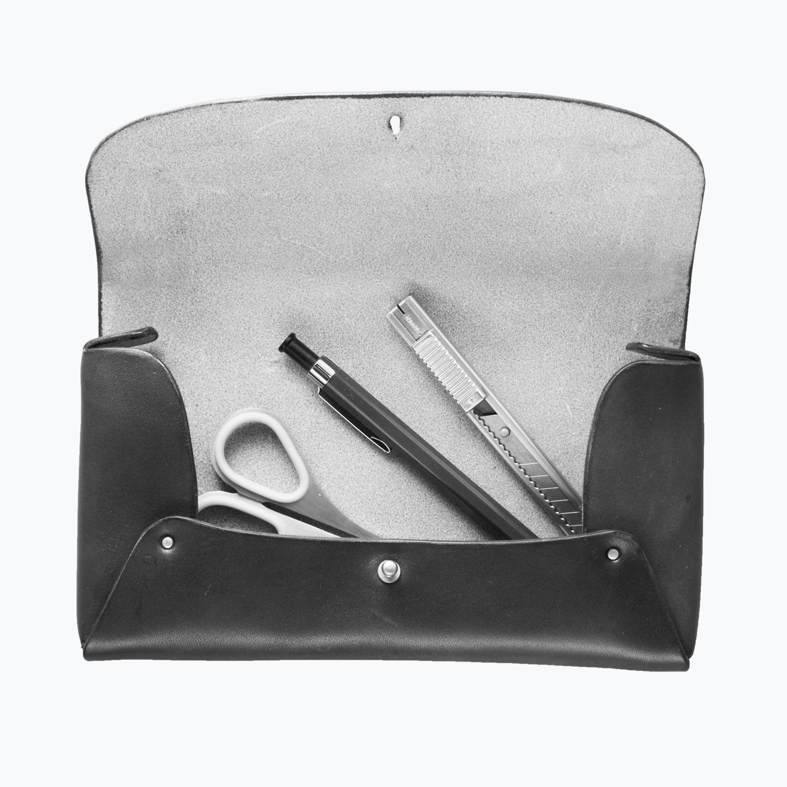 レザーペンケース｜柿渋染め – h&craft.