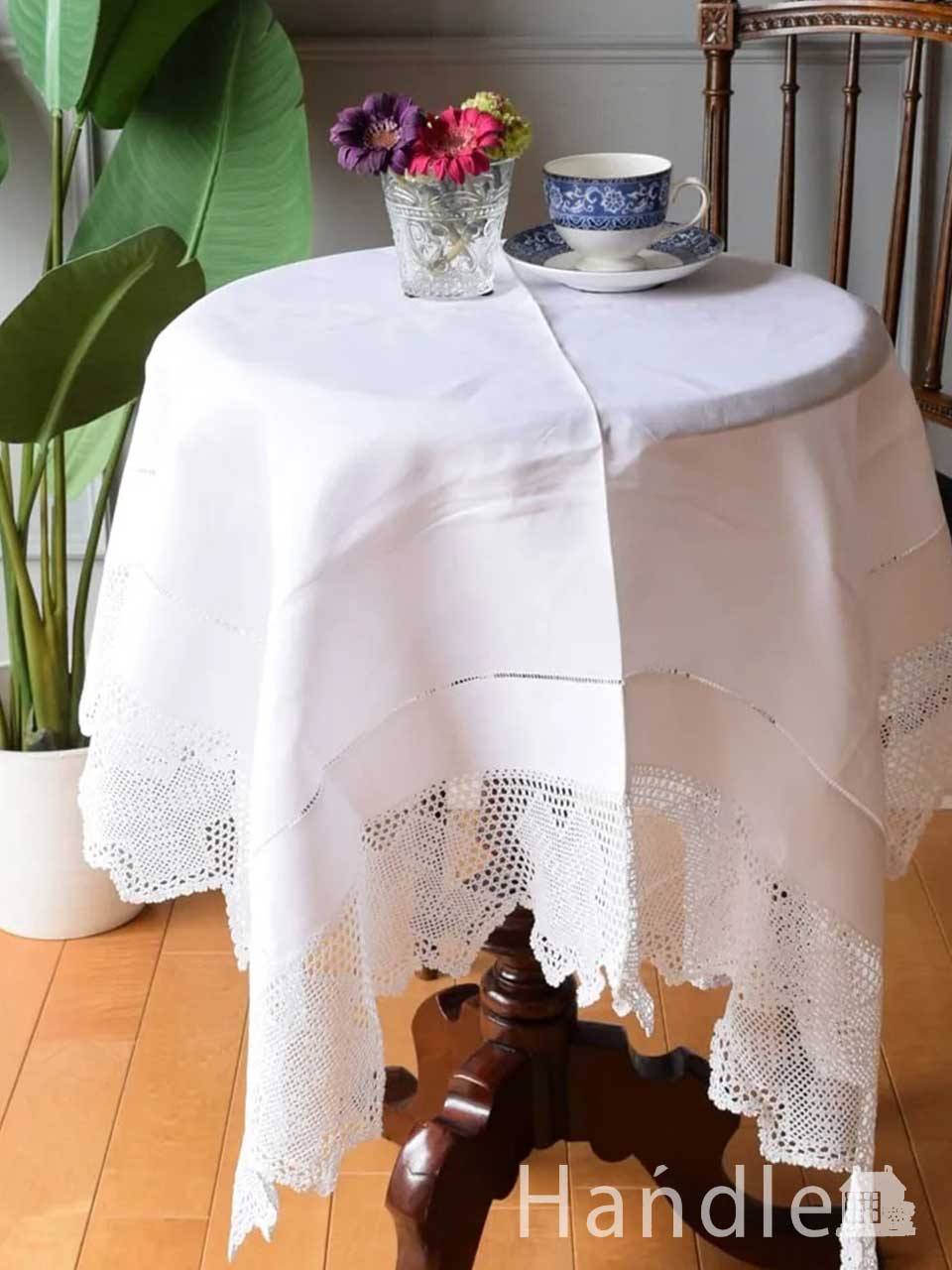 アンティークのおしゃれな雑貨、クロス模様が素敵なテーブルクロス(m