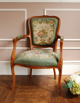 1930年代のアンティーク プチポワン アームチェア(j-512-c