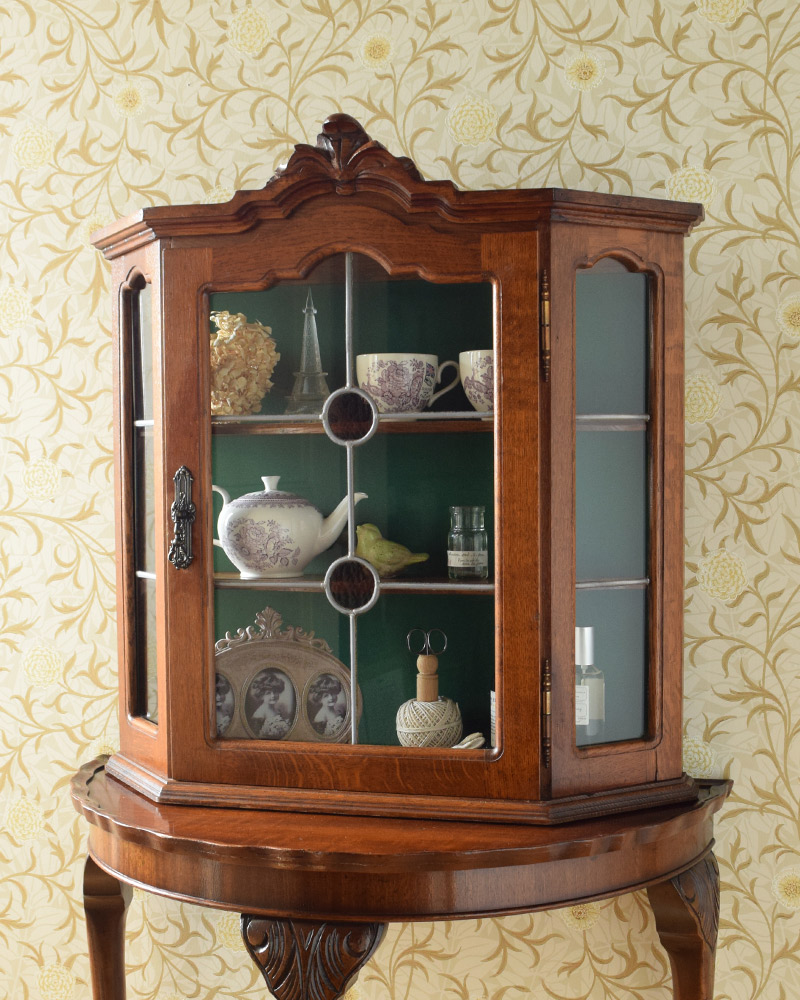 フランスアンティーク 飾り棚 ウォールキャビネット ガラスケース