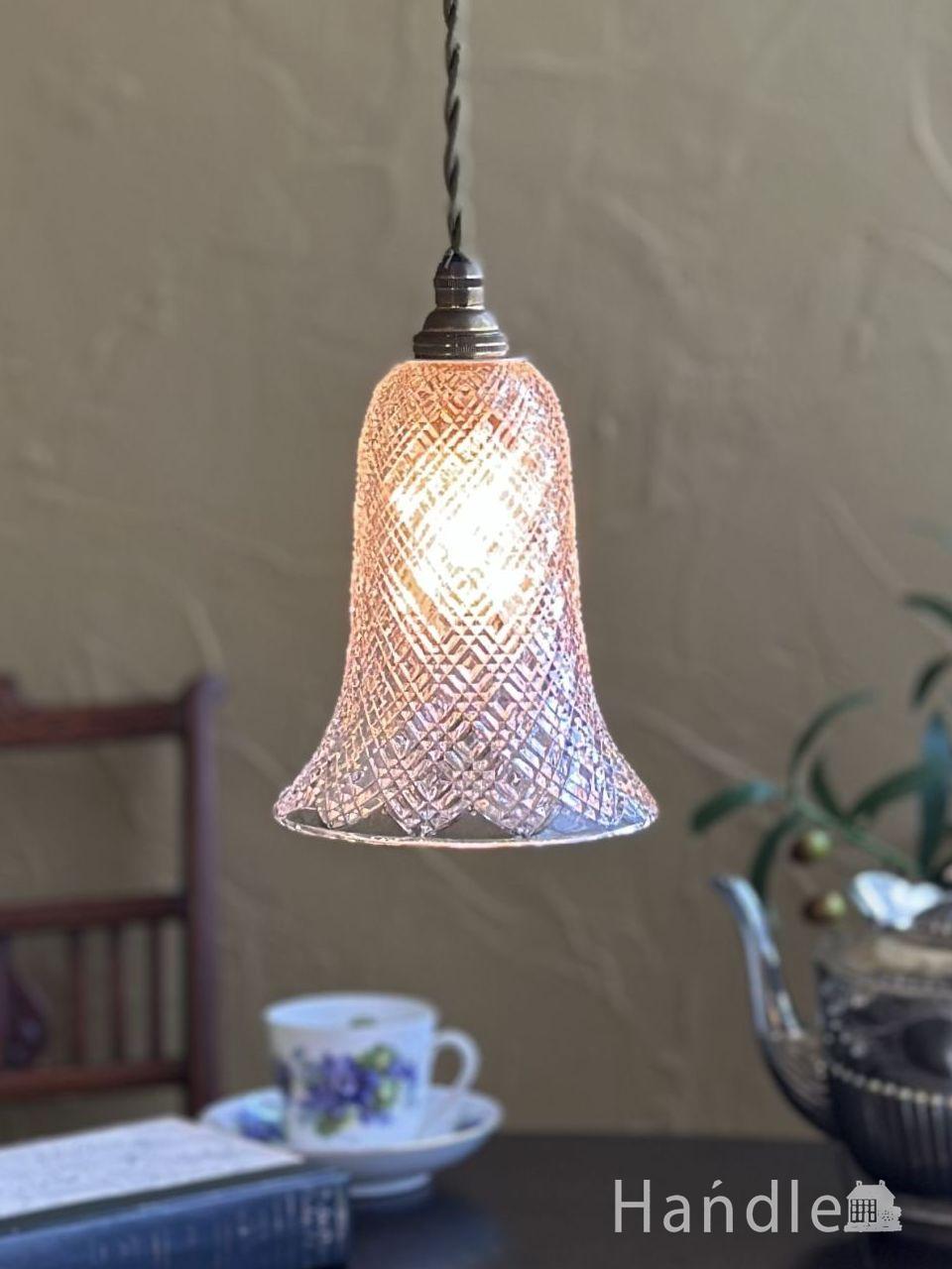 アンティークイギリス ニードルポイント 北欧風 蓮池 ピンクロータスの