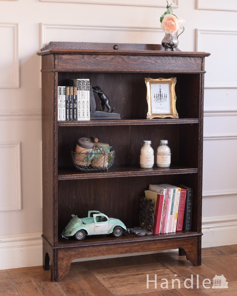 アンティークのオープンシェルフ、イギリスのオープンラック(j-2716-f