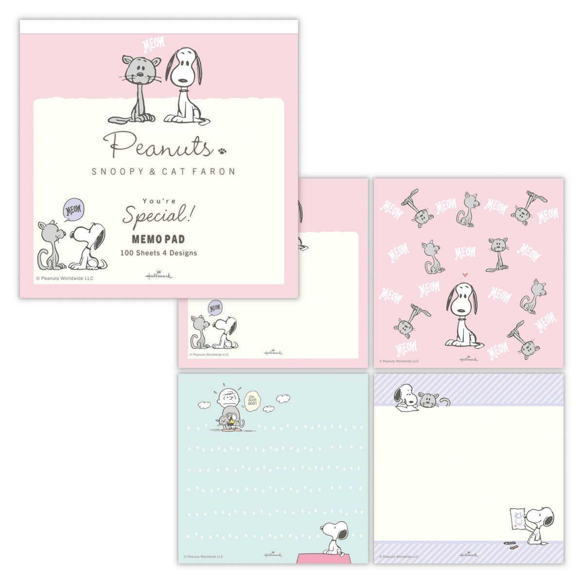 スヌーピー ピンク スヌーピー×猫【メモパッド／You're Special!】日本