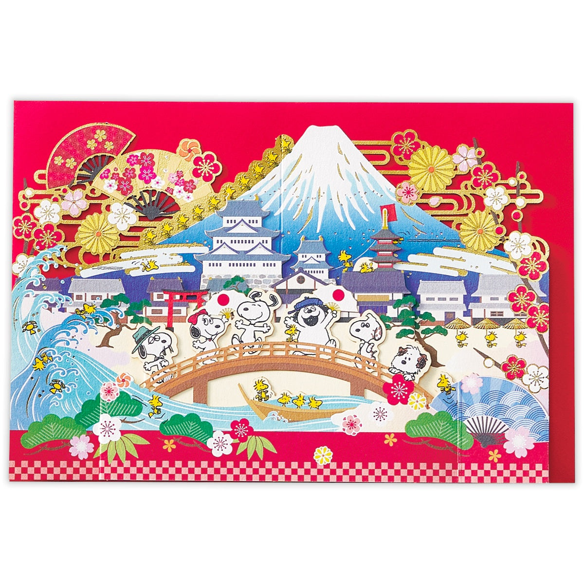 スヌーピー カーブ ハローニッポン【多目的／立体カード】｜日本ホール