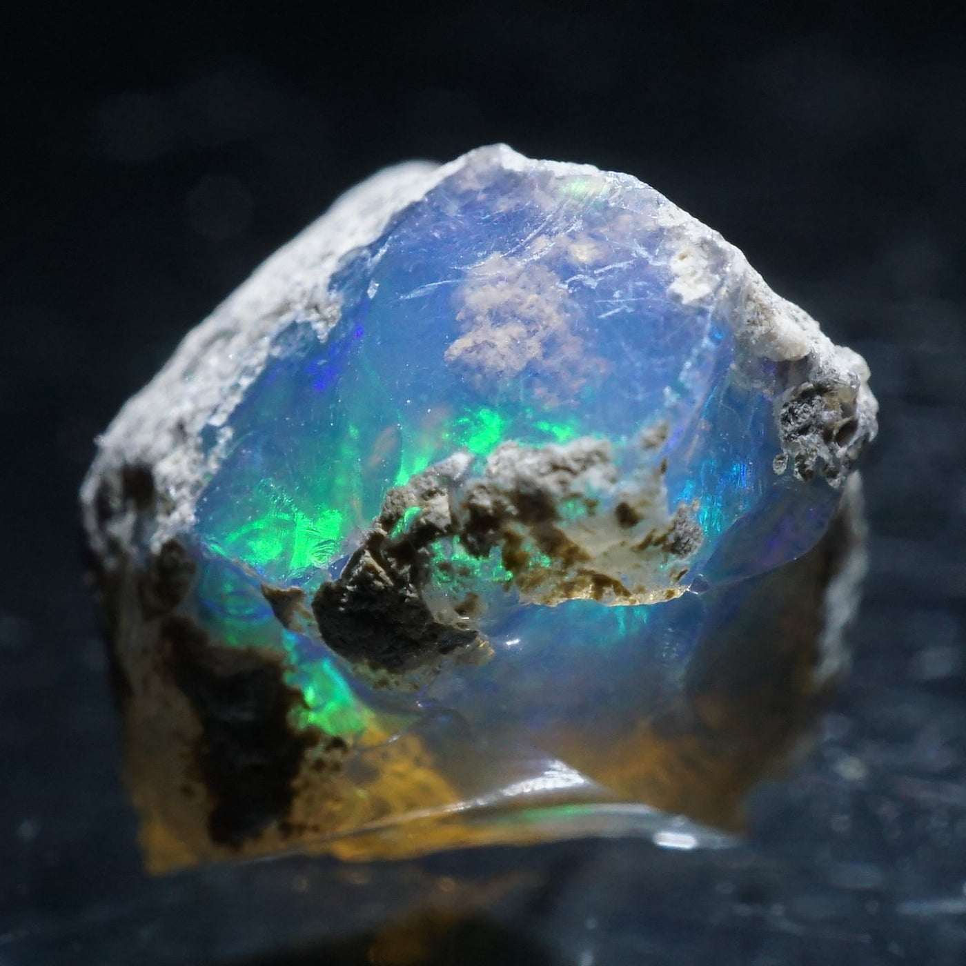 16.5ct】エチオピア オパール 原石 天然石 鉱物 標本 鉱石 ブルー