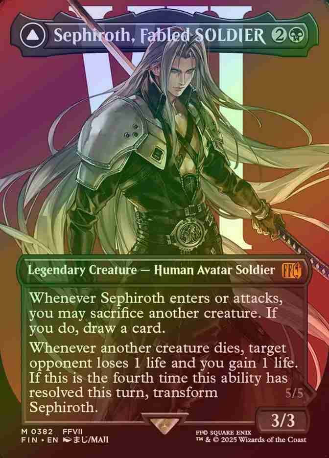 MTG セフィロス 威名のソルジャー、セフィロス foil ボーダーレス 日本