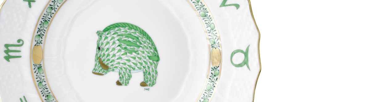 ヘレンド 干支 猪 亥 ウリボウ 瓜坊 ボンボ二エール 小物入れ 1点 八角