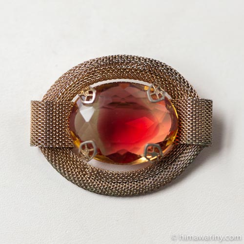マ*ニ様 アンティーク 深い赤のガラスのブローチ ヴィンテージ マ*ニ様