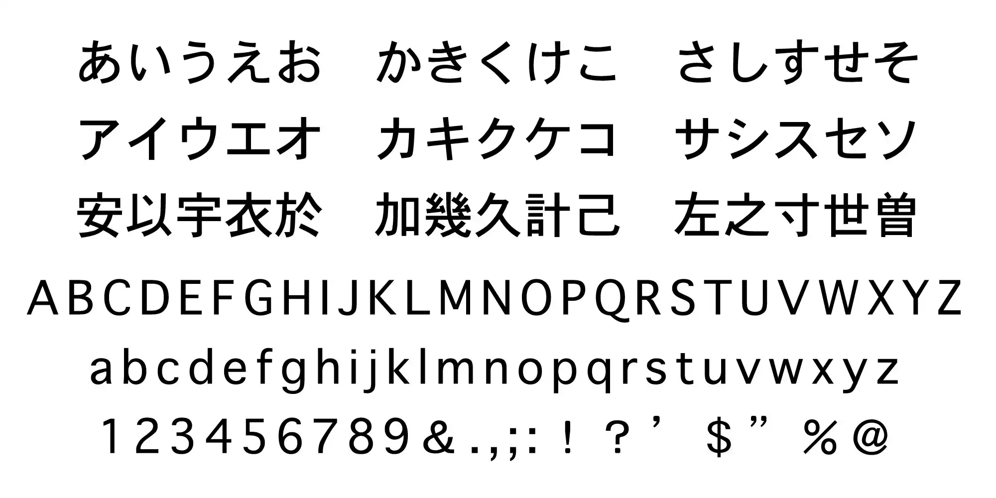 角ゴシック体フォント一覧｜ステッカーショップヒンメル