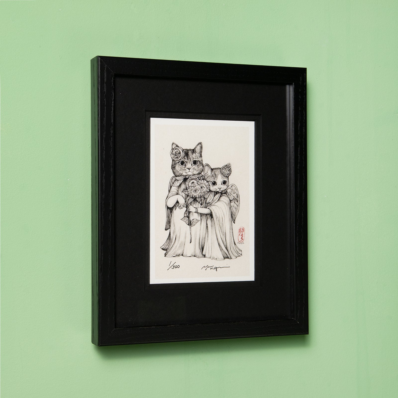 お値下げ中◇ ヒグチユウコ 【額装】 複製画 ねことニャンコ お値下げ