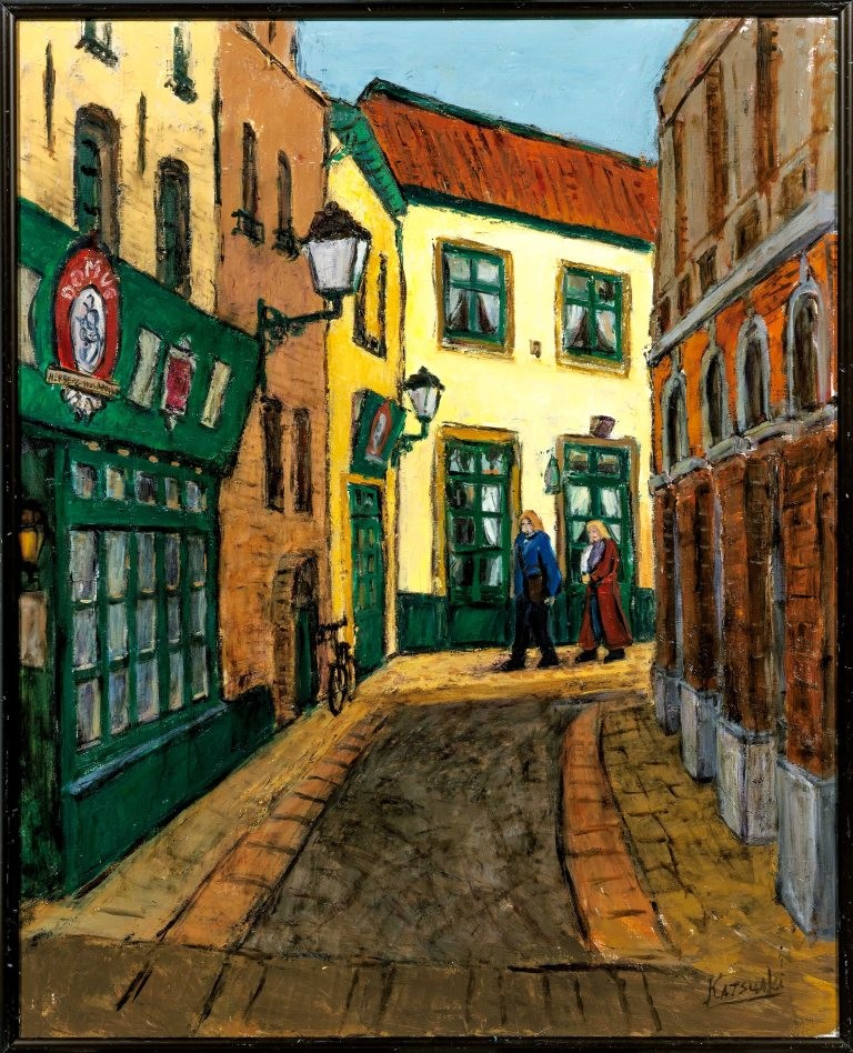 海の波 油彩画 木製フレーム付き37✖️30