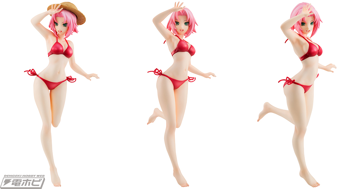 NARUTO』大胆ビキニ姿の春野サクラがビーチを駆ける！屈託のない明るい