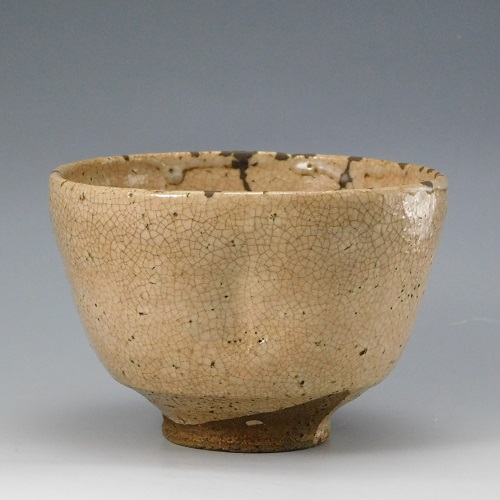 古萩 茶碗 茶道具 古萩写 割高台 茶碗 清水茂生 共箱 萬古焼 萩焼 濃茶