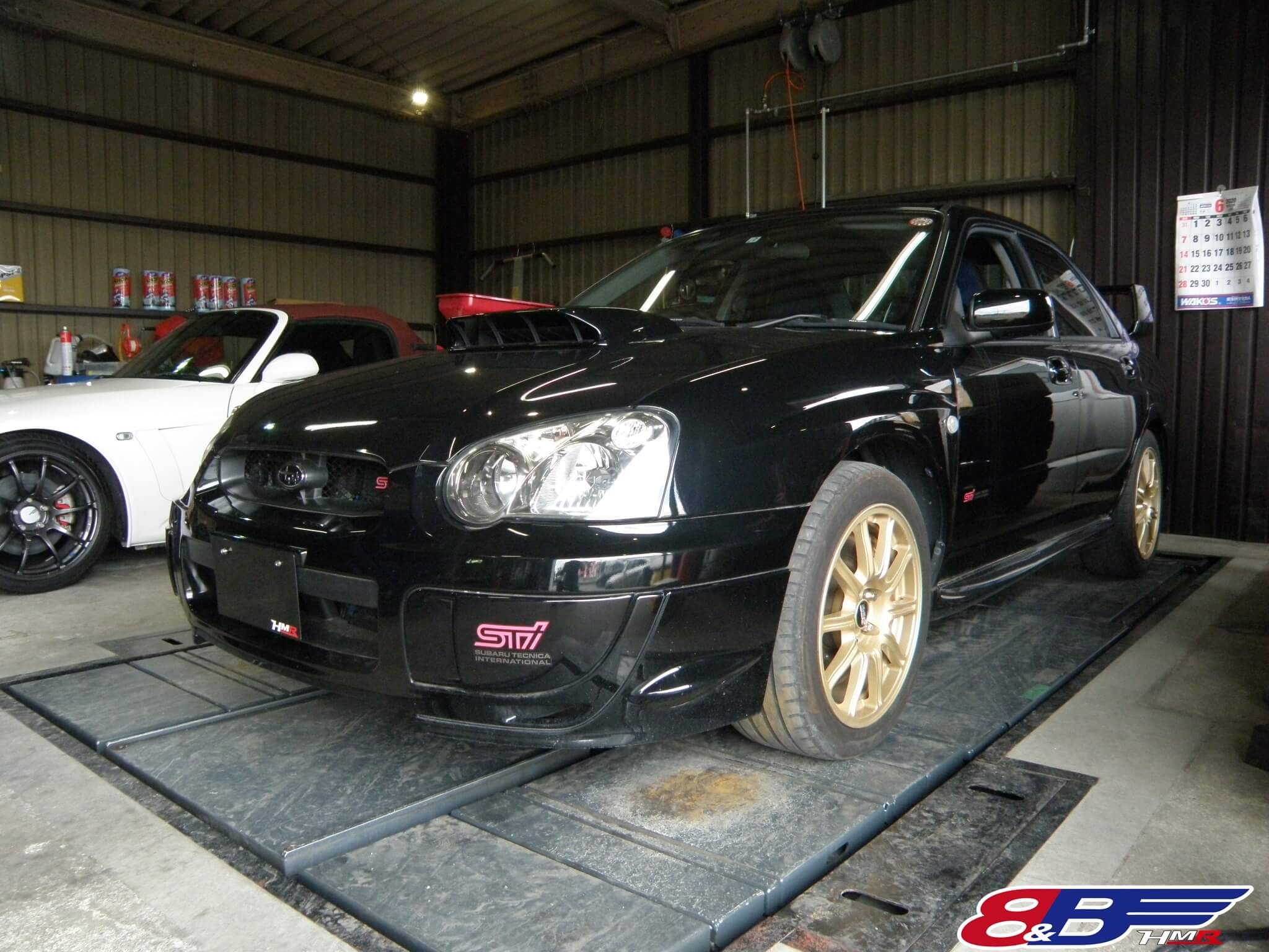 BBSのアルミホイールを装着したインプレッサWRX STI(GDB)の納車前整備